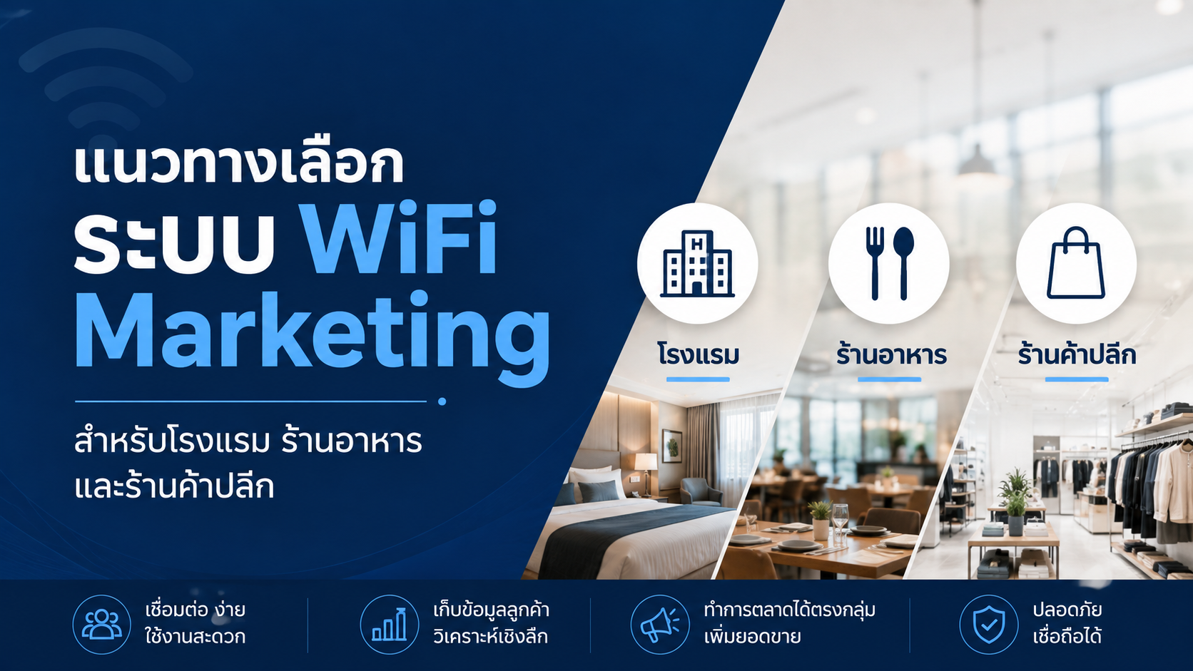 แนวทางเลือกระบบ WiFi Marketing สำหรับโรงแรม ร้านอาหาร และร้านค้าปลีก